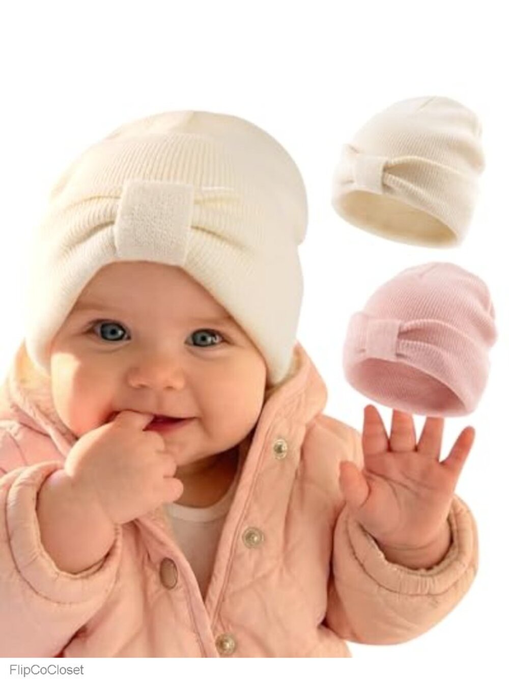FURTALK Baby Beanie Winter Knit Hat Cuffed Bow Infant Toddler Warm Cap